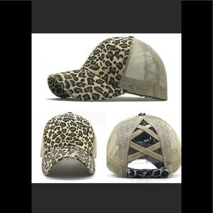 Leopard print baseball cap. New.